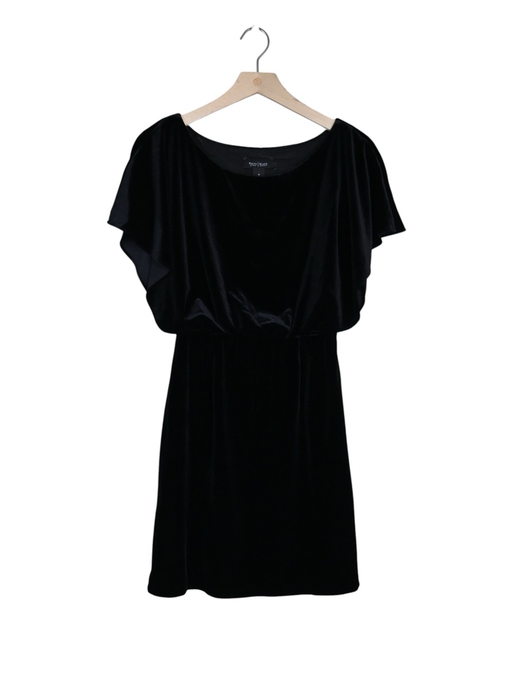 WHBM Women's 0 Oversized Stretch Blouson Velvet Dress